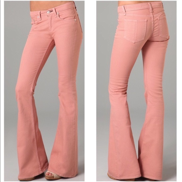 rag & bone Denim - Rag & bone pink high rise bell flare jeans
